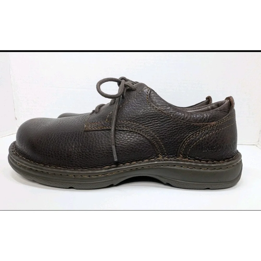 Carolina Mens CA5561 Aluminum Toe Oxford Work Shoes Brown Leather 9 EE Wide